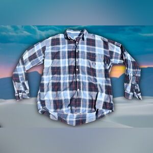 Cinch Blue Plaid Western Button Down Sz Men’s M